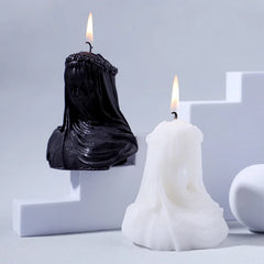 Black or White Veiled Woman Scented Candle Gothic Decor