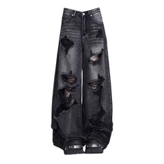 'No Return' Black Alt Grunge Ripped Pants