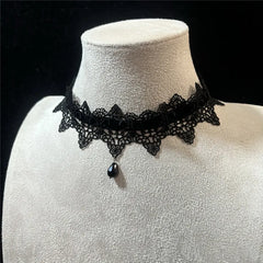 Black/Red Lace Velvet Flower Choker