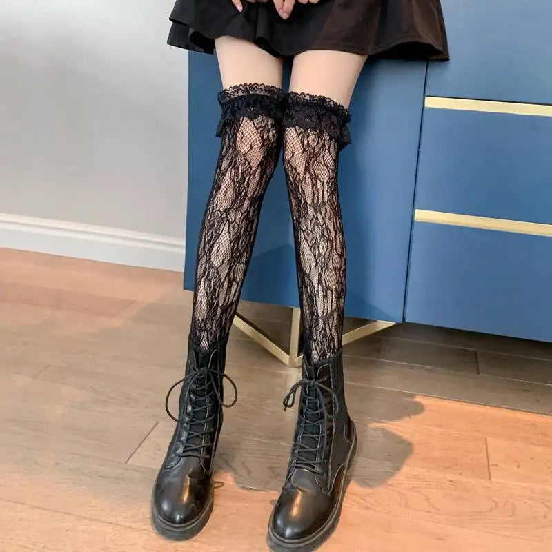 Black Thin Lace Lolita Stockings