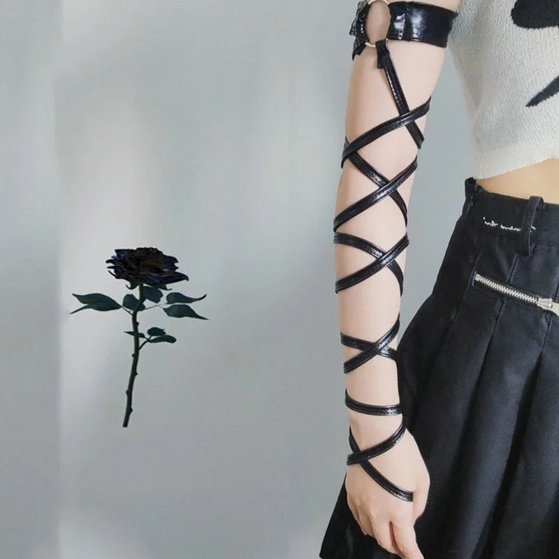 Goth Black Arm Straps