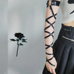 Goth Black Arm Straps