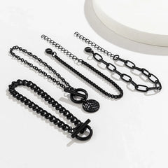 Gothic Boho Black Chain Bracelet