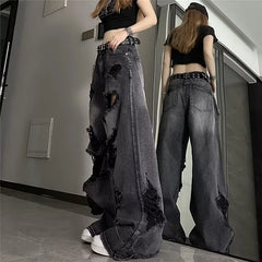 'No Return' Black Alt Grunge Ripped Pants
