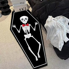 Halloween Carpet Gothic Coffin Skeleton Floor Mat