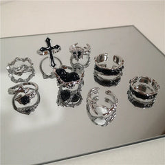 Goth Metal Themed Rings