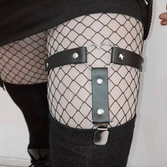 Black/Pink Alt Heart Leg Garter (Pair)