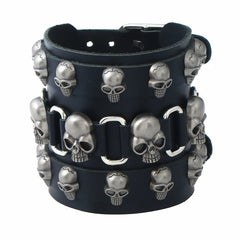 Alternative Skull Punk Goth PU Leather Bracelet