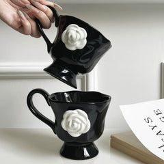 Black Gothic Camellia Mug 350Ml