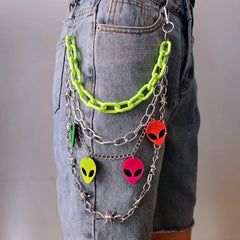 Alien Punk Rock Waist Key Chain