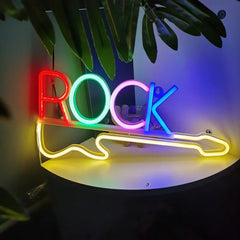 Rock Guitar Themed Neon Led Light