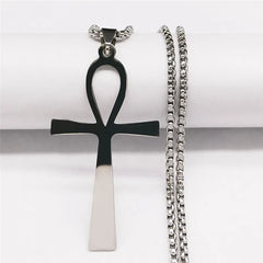 Gothic Ankh Cross Stainless Steel Necklace