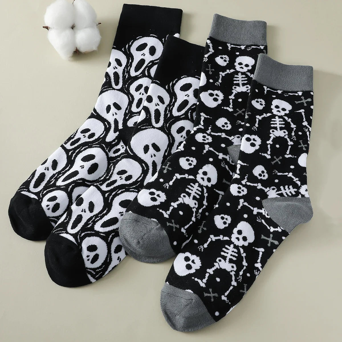 Ghost and Skeleton Horror Socks