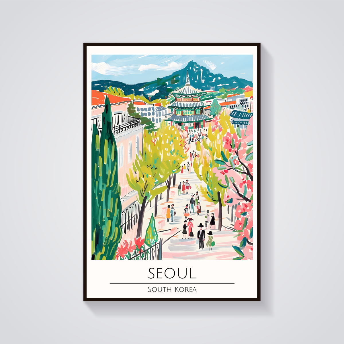 Seoul Street Scene Poster