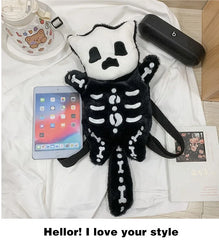 Gothic Skull Plush Backpack