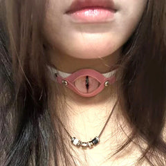 Evil Eyes PU Leather Choker