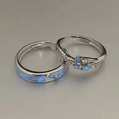 2Pc Luminous Star Adjustable Rings