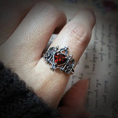 Gothic Cross Crown Love Heart Shaped Ring