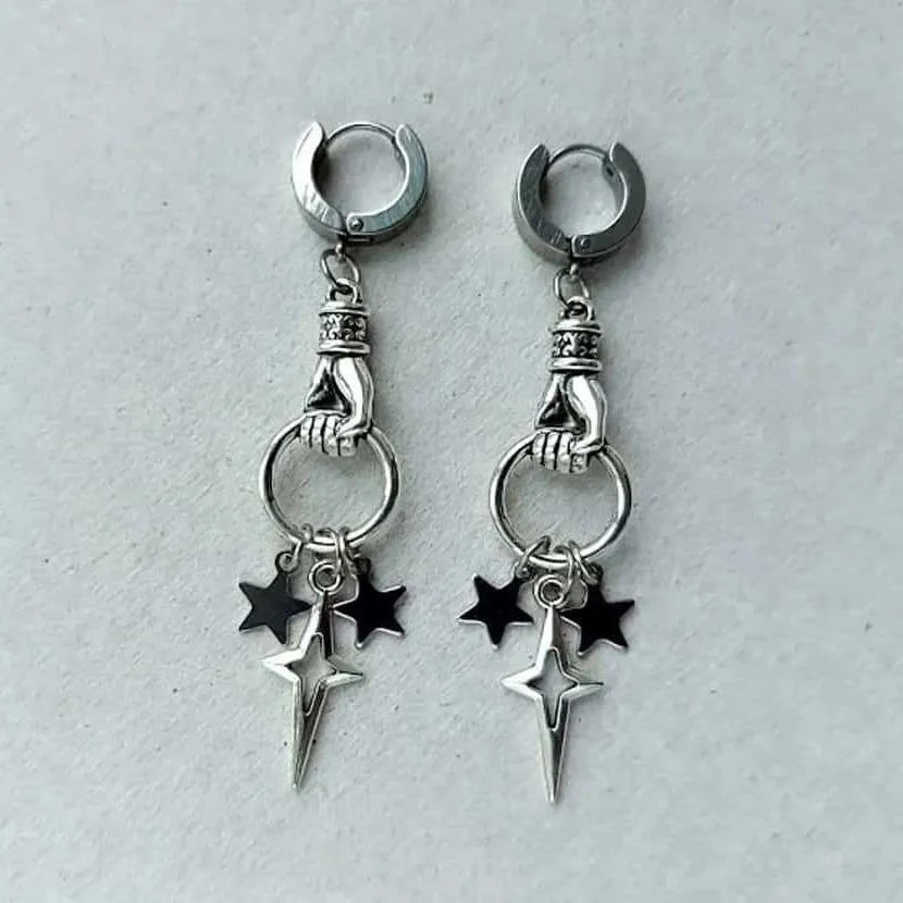 Alt Black Star Earrings