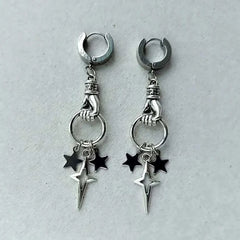 Alt Black Star Earrings