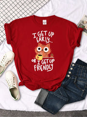 'I Get Up Are Lazy' Cute Cat Meme T-shirt