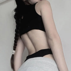 Gothic Sexy Hollow Out Sleeveless Bodysuit