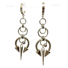 Grunge Rock Chain Rivet Earrings