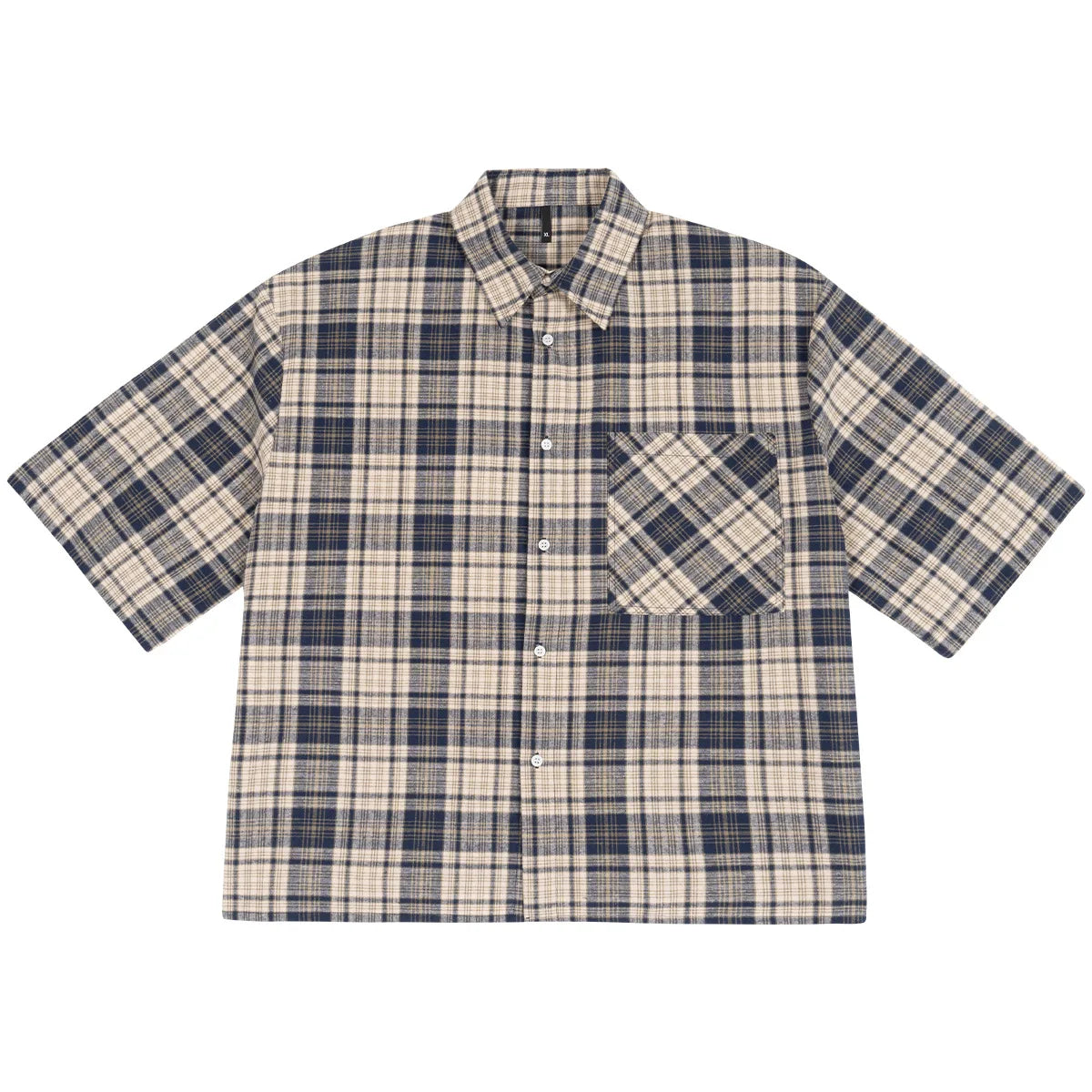 Short Plaid Y2K Work Shirt