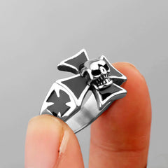 Steel Soldier Cross Ring
