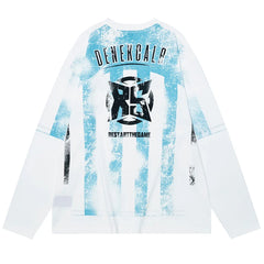 Vintage Jersey Y2K Striped Long Sleeve Top