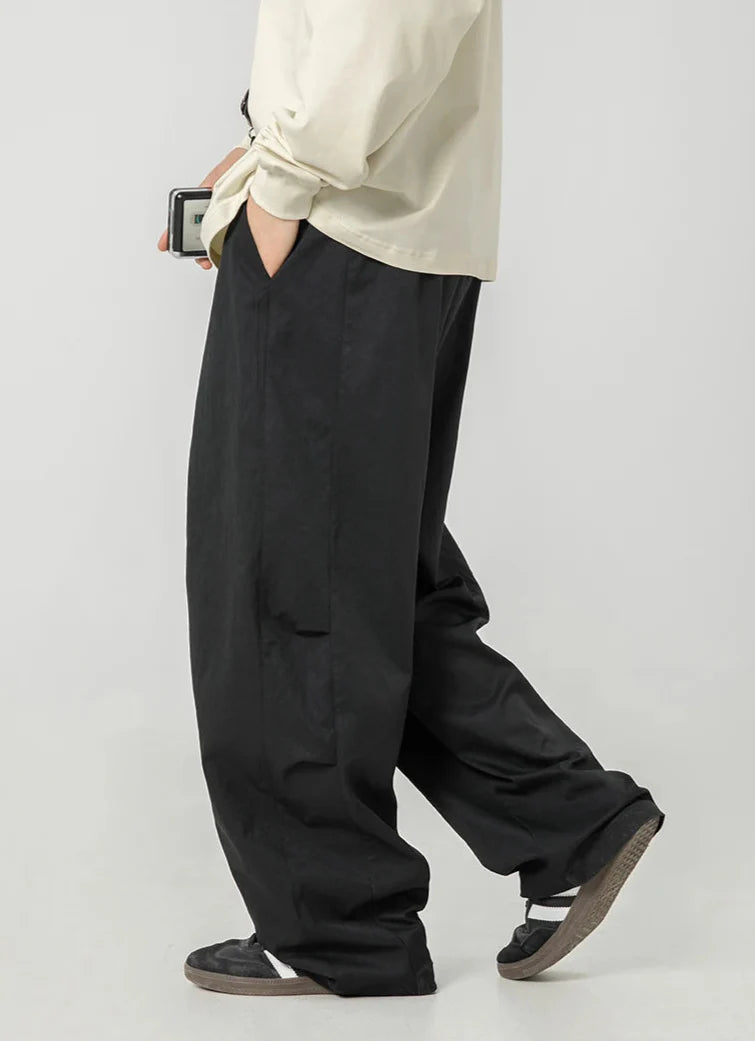 Wide Leg Curved Y2K Parachute Trousers