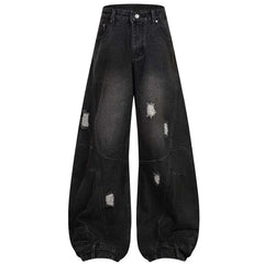 Wide Leg Y2K Distressed Denim Jeans