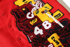 Y2K 88 Champs Red Embroidered Varsity Jacket