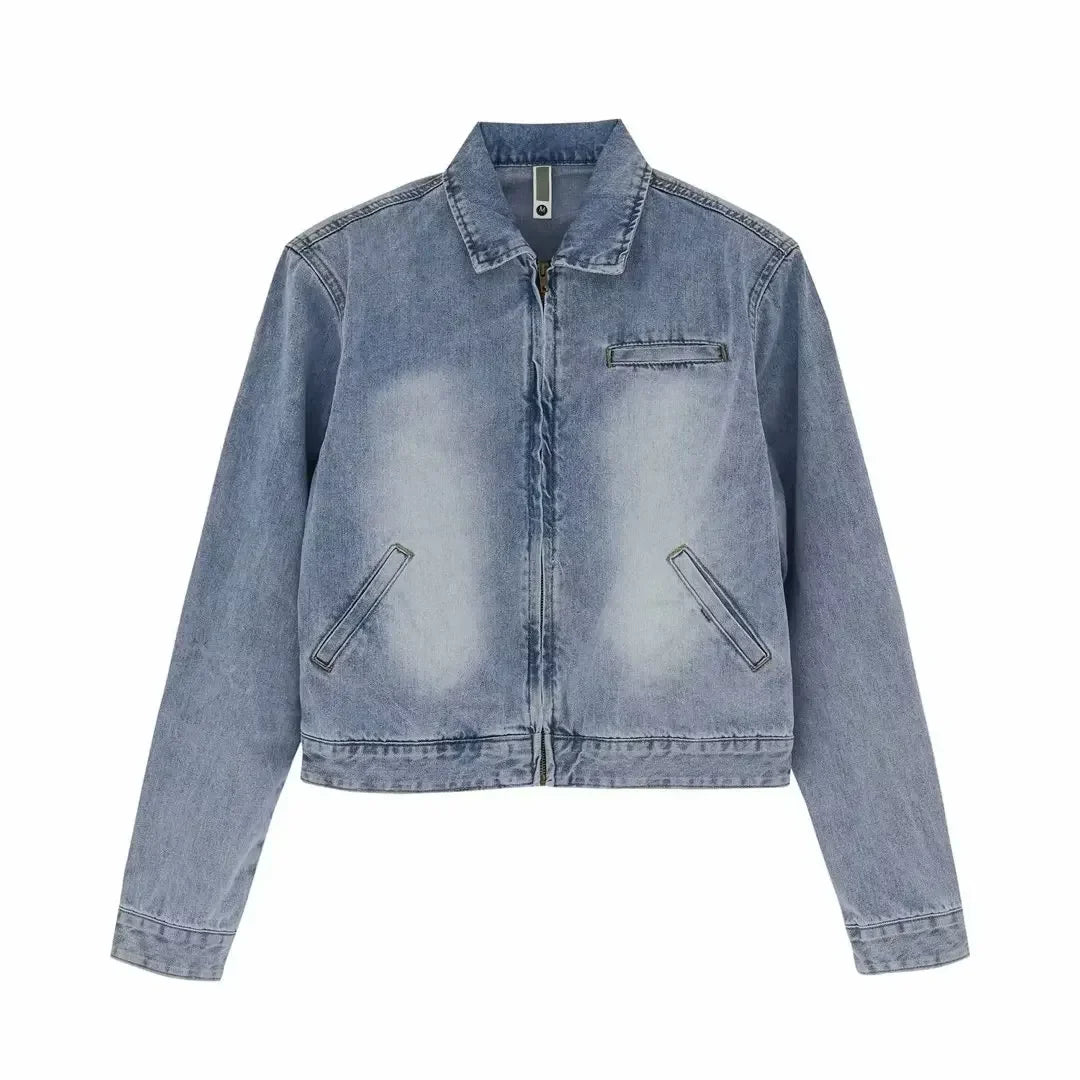 Y2K American Vintage Washed Denim Jacket
