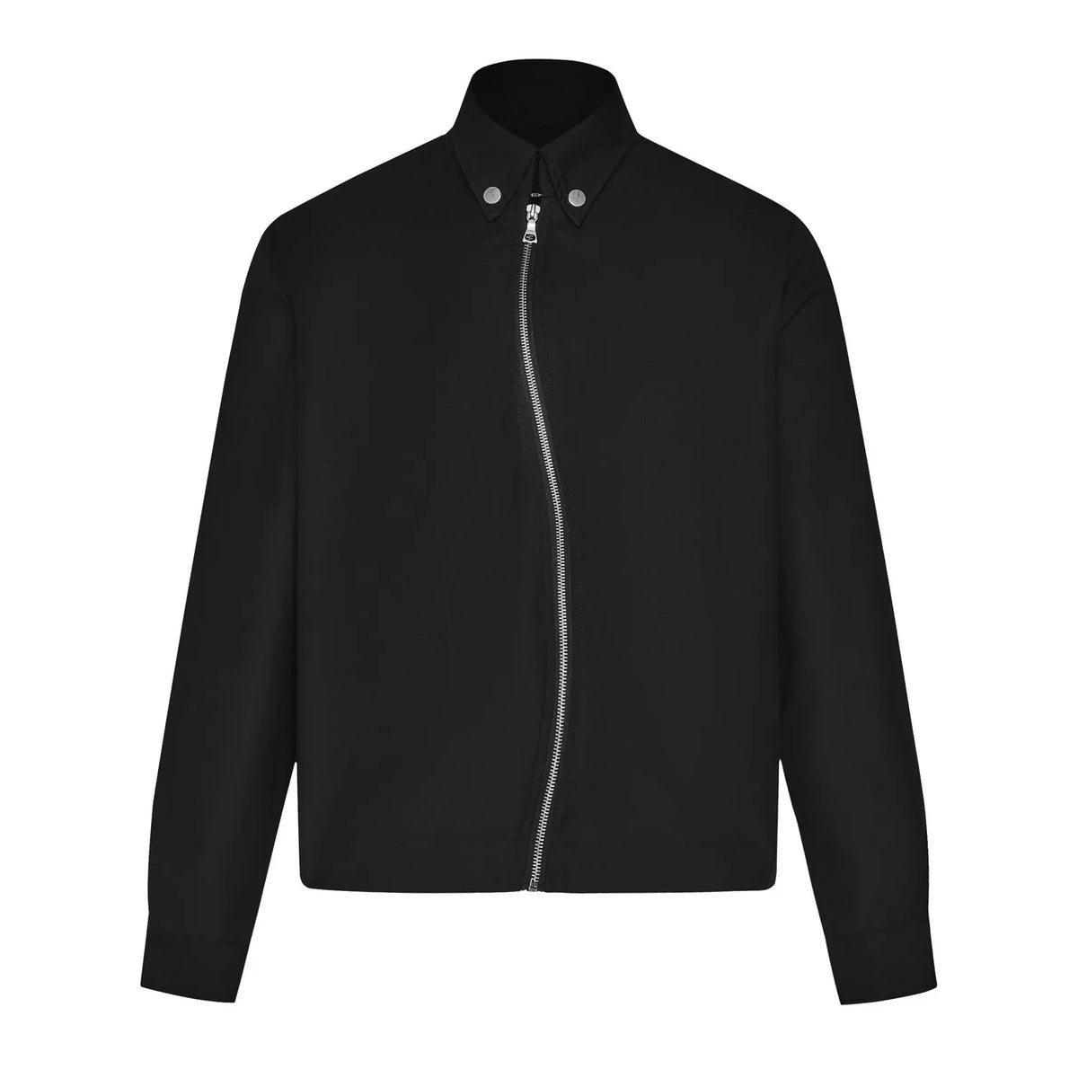 Y2K Asymmetrical Diagonal Black Full Zip Up Jacket