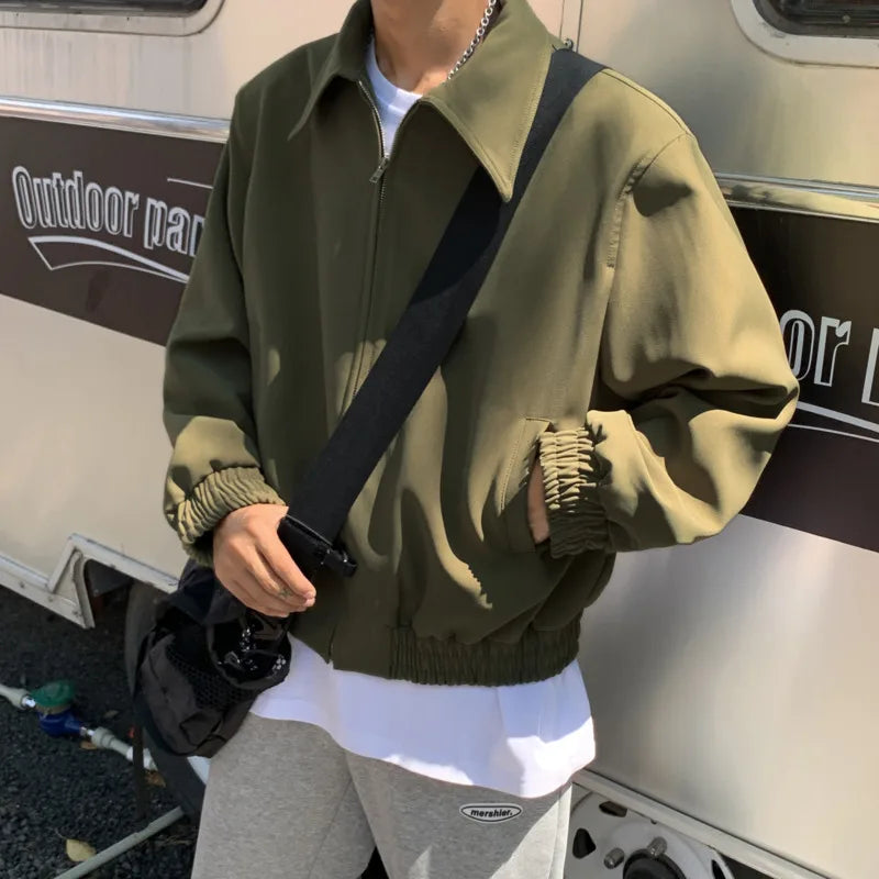 Y2K Autumn Mens Short Jacket