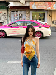 Y2K Backless Lace Tank Top