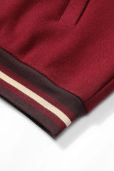 Y2K Bears Paradise Embroidered PU Leather Sleeve Varsity Jacket