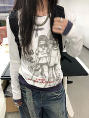 Y2K Besties Punk Graphic Long Sleeve Top T-Shirt