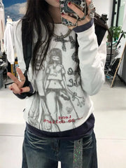 Y2K Besties Punk Graphic Long Sleeve Top T-Shirt