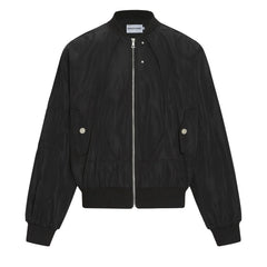 Y2K Black Short Full Zip Up Bomber Jacket