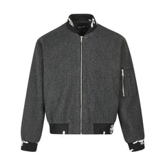 Y2K Black Vintage Stitched Jacquard Short Jacket
