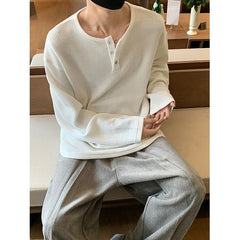 Y2K Button Up Long Sleeve Knitted Top T-Shirt