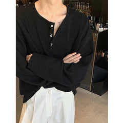 Y2K Button Up Long Sleeve Knitted Top T-Shirt