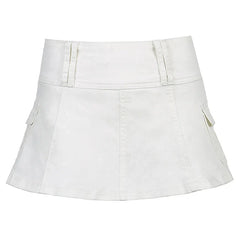 Y2K Cargo Denim High Waist Mini Skirt