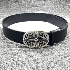 Y2K Cross Buckle Leather Belt