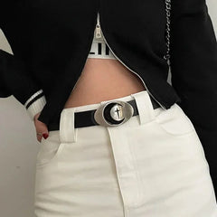 Y2K Cross Moon Buckle Belt