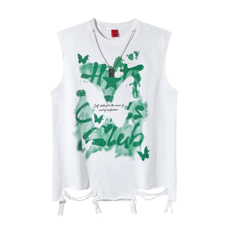 Y2K Distressed Graphic Tank Top