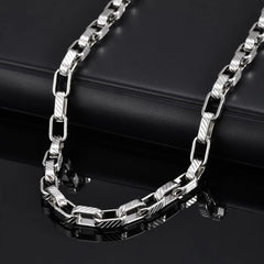 Y2K Embossed Rectangle Chain Necklace