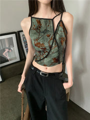 Y2K Floral Vintage Halter Top